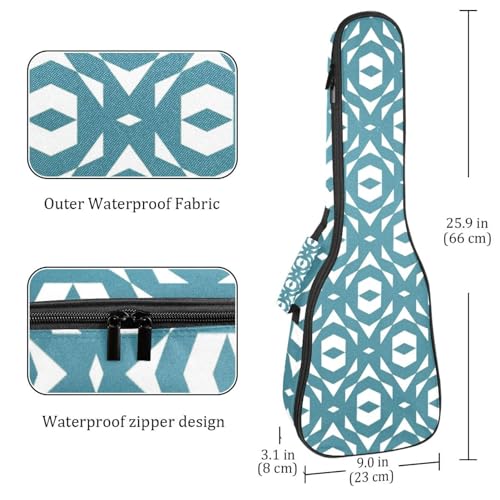 JRHEJTHH Housse imperméable durable pour ukulélé avec épaules réglables pour ukulélé de 53,3 cm, 58,4 cm, 61 cm, rembourrage épais, motifs géométriques élégants – Vert, Multicolore., - Les Beatles, Paul McCartney, John Lennon, RIngo Starr, George Harrison JRHEJTHH Housse imperméable durable pour ukulélé avec épaules réglables pour ukulélé de 53,3 cm, 58,4 cm, 61 cm, rembourrage épais, motifs géométriques élégants – Vert, Multicolore., – Image 5