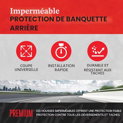 Housse de siège arrière étanche BDK AquaShield en néoprène premium