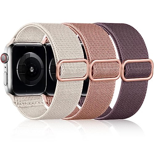 Image of DaQin 3 Pack Stretchy Solo Loop Compatible with Apple Watch Bands Men Women