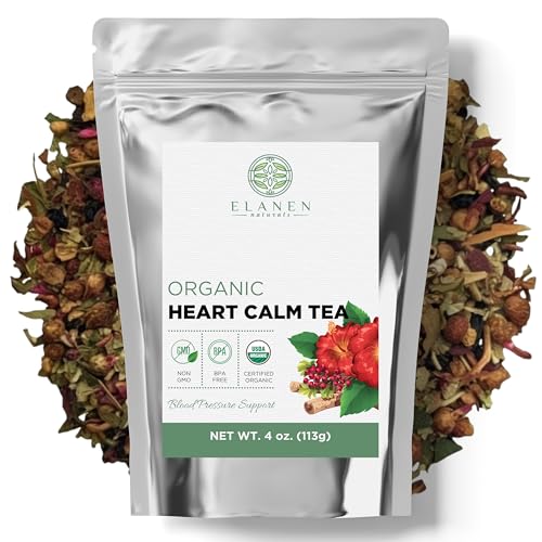 Organic Heart Calm Tea 4 oz. (113g), Blood Pressure Tea to Maintain Healthy Pressure, Circulation...