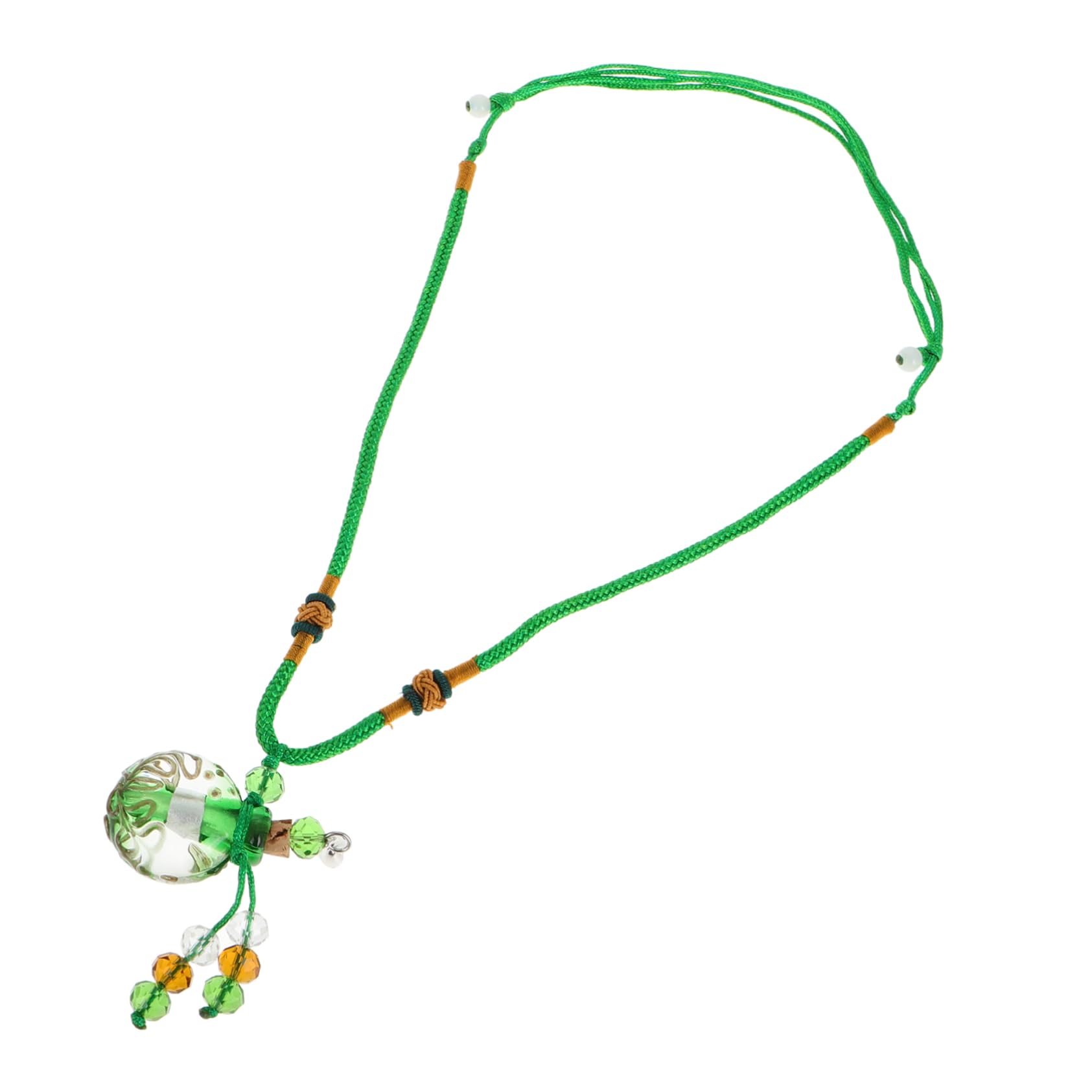 Collar de aromaterapia irlandesa Difusor de aceite esencial Corazón de la tapa Colgante de nudo chino Fu Colgante Fortuna Rosa Cuartos Cuerda trenzada