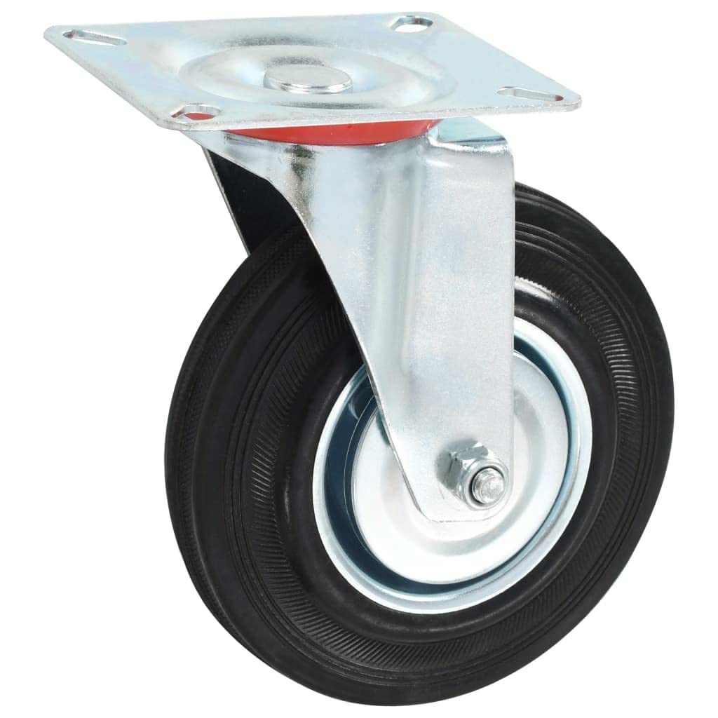 vidaXL 24x Lenkrollen Transportrollen Laufrollen Möbelrollen Schwerlastrollen Laufrolle Industrierolle Rollen Lenkrolle Möbelrolle 125mm Gummi Eisen