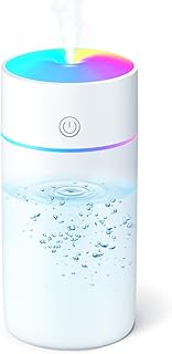 加湿器 小型 卓上 【TYPE-C給電式 ＆ 2段階ミスト】 超音波式 車 ペットボトル アロマ対応 ミニ加湿器 大容量350ml 空焚き防止 車載 持ち運び USB コンパクト 小さい humidifier 静音 水漏れ防止 3種類LEDライ...