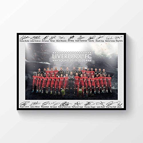 Liverpool FC Premier League Champions 2020 Full Squad Signed Printed Poster A4 Gift