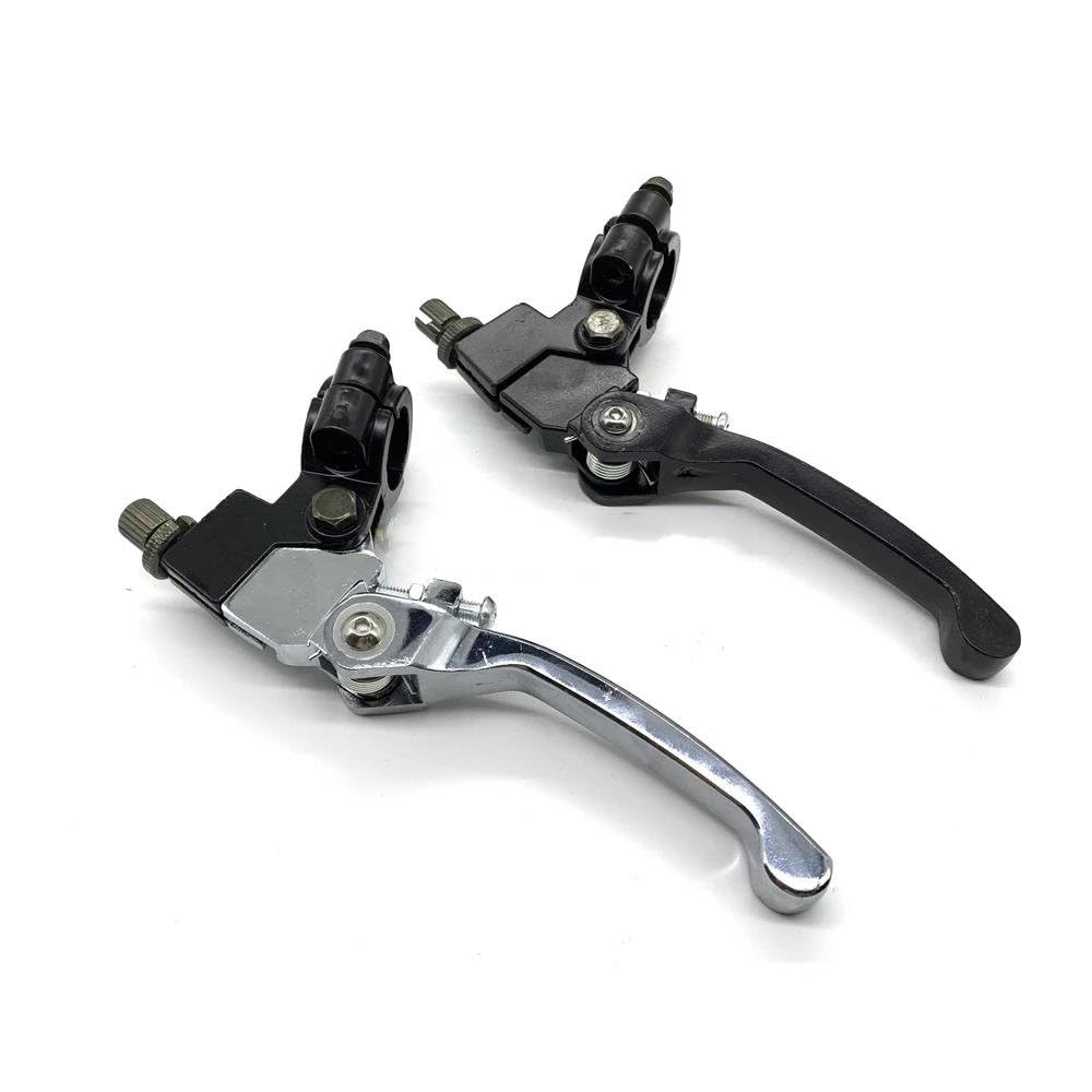 QEIEKOKLM Pieghevole Leva Freno Frizione Set Per Moto Pit Dirt Bike ATV Quad 50cc 110cc 125cc 140cc 160cc 200cc Nero Cromato(2)