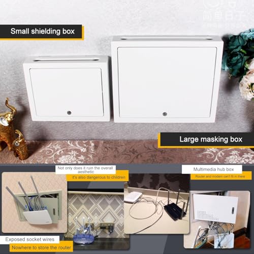 Caja de almacenamiento WLAN de doble nivel con estante ajustable 8