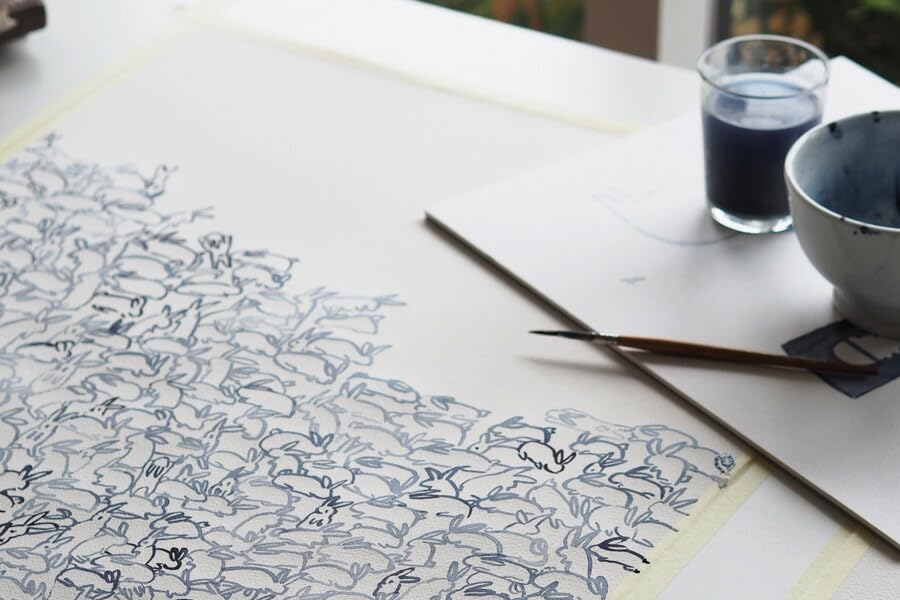 Amazon.co.jp: silke bonde ポスター/アートプリント 50×70cm Rabbit