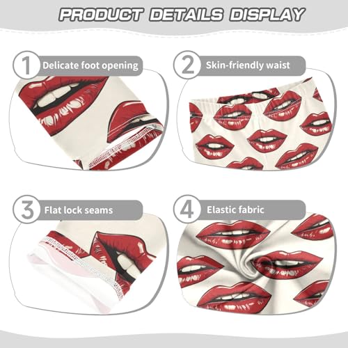 Girls Leggings Red Lips Soft Toddler Leggings for Girls Kids Pants Size 4T-10T3