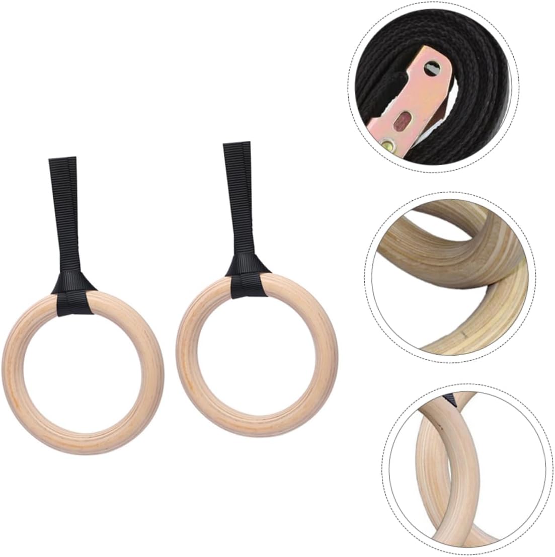 Fitness Rings for Gym Birch Gymnastic Rings Straps for Pull Ups Dips Gymnastics Training