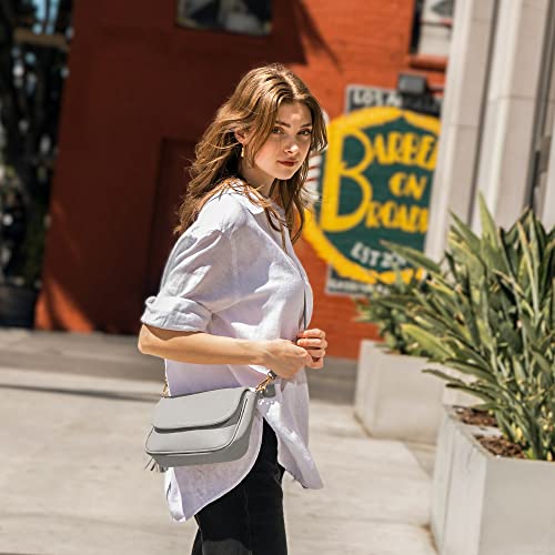 Image of EVVE Small Crossbody Bags for Women Trendy Flap Saddle Purses with Tassel Vegan leather Shoulder bag
