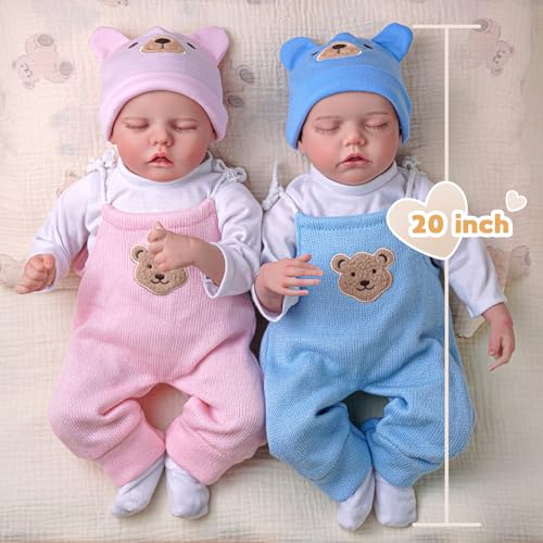 Muñecas Realistas Reborn Bebé Mellizos 17 pulgadas miniatura 6