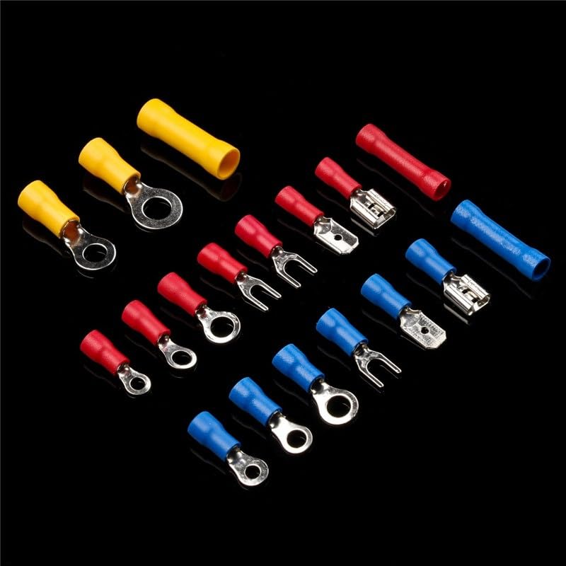 Terminales EléCtricos,Terminales Cables Electricos 280/300/480 unids Conector de cable aislado Alambre eléctrico Surtido Crimp Spade Butt Anillo de tenedor Conjunto de anillos Lugs Rolled Terminals Ki