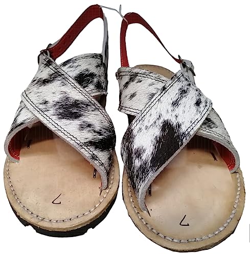 Catálogo para Comprar On-line Huaraches Comida - los más vendidos. 42 Huarache Mexicano Artesanal Pelo de Vaca Suela de Llanta (27 MX, Blanco)