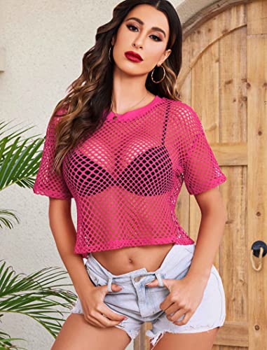 Haut en résille transparente rose pour sublimer vos formes sans serrer - 4