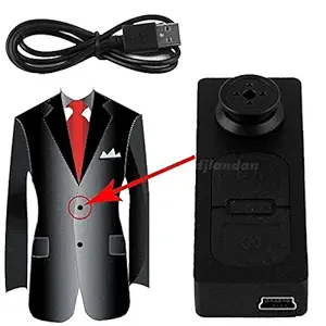 MZYLLN Spy Camera Wired HD Audio and Video Recorder 720p Hidden Mini Secret Cam in Button Shape DVR Small Portable Updated Mini Spy Button Cameras with SD Card Slot Up to 32GB Support20 (Black)