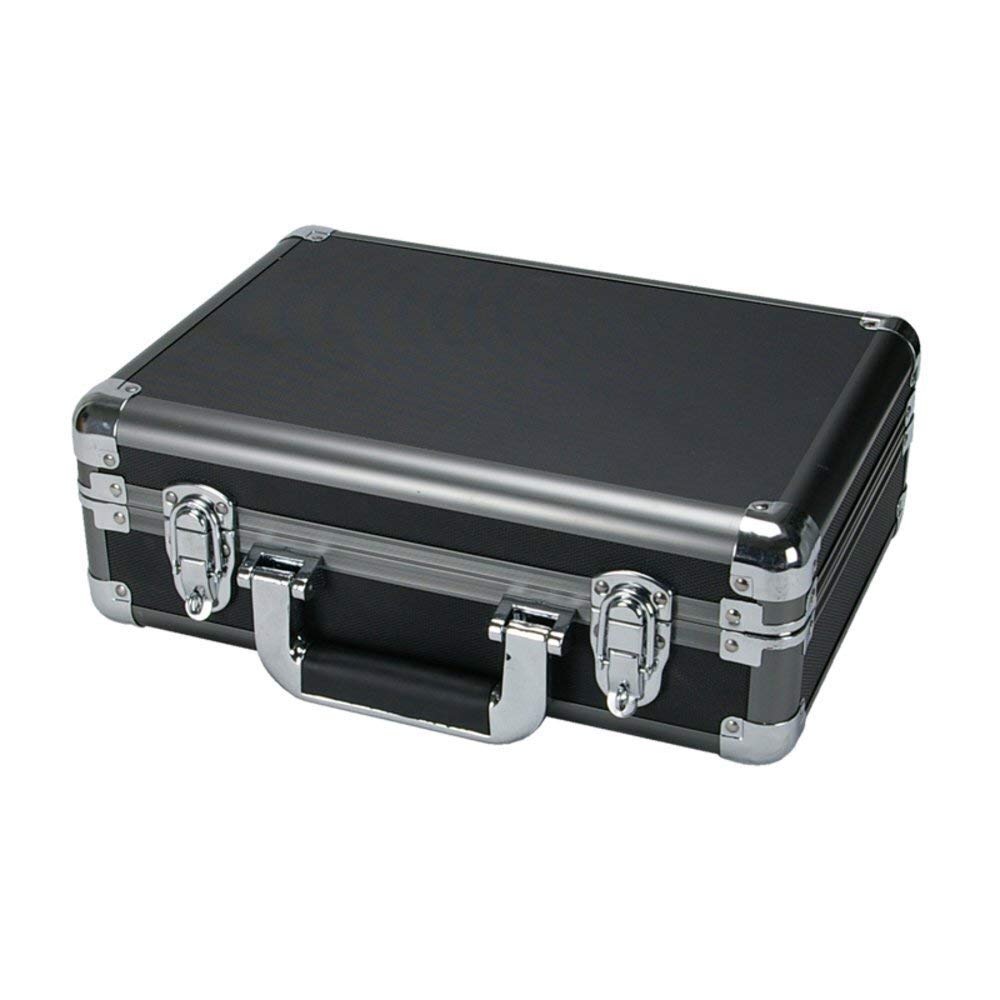 RB-340 Black Flight Case with Silver Trim, Protective Durable Case for Camera Tools Electronics DJ and More, Compatible With Foam, L 340mm x W 240mm x H 120mm