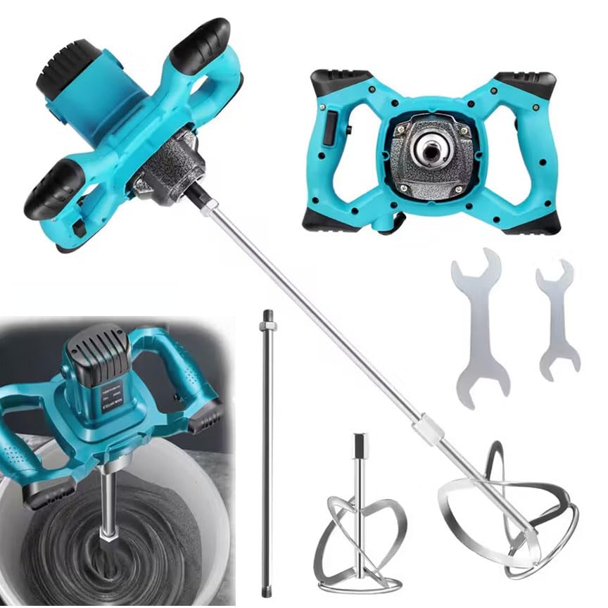 Miscelatore Cemento 2600W 6 Marce con Frusta – Agitatore Elettrico Professionale per Malta, Vernice, Colla e Intonaco – Impugnatura Ergonomica Antiscivolo e Regolazione di Velocità