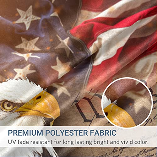 Vintage American Flag Bald Eagle 3X5 Ft Usa Flag, 4Th Of July Memorial Independence Day Freedom Flag Double Stitched With Metal Grommets House Breeze Decorations For Home Indoor Outdoor #TOP3