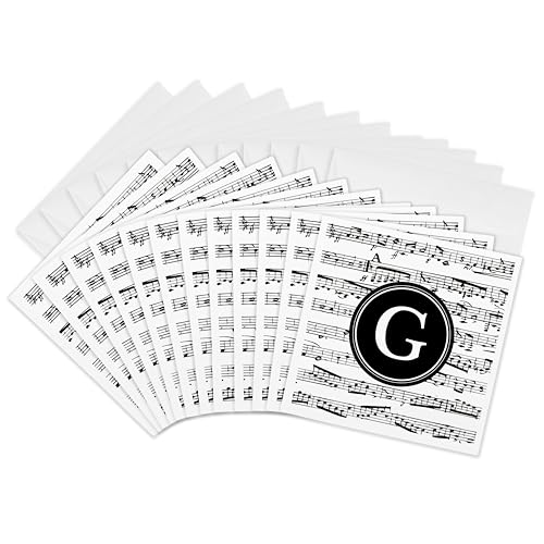 Cartes de vœux musicales Lettre G 3dRose pour correspondances et anniversaires
