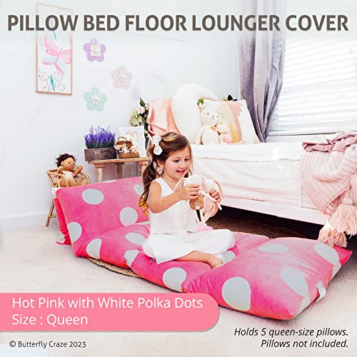 image for Butterfly Craze Floor Pillow Case, Mattress Bed Lounger Cover, Polka H
