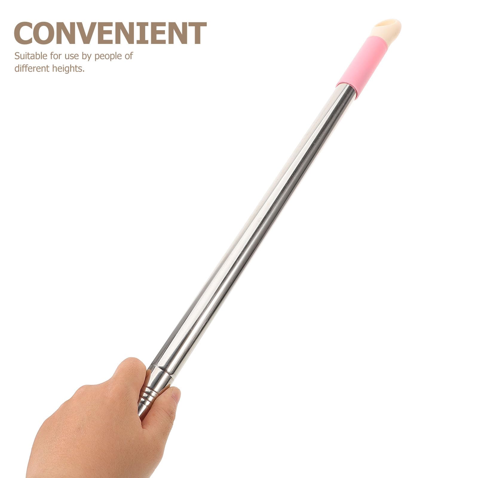 INOOMP Manche à Balai à Franges 3 Sections en Acier Inoxydable 123 Cm Fileté pour Remplacement, Accessoire Ménage Solide, Adapté Nettoyage Sols et Serpillères, Tige Couleur Aléatoire
