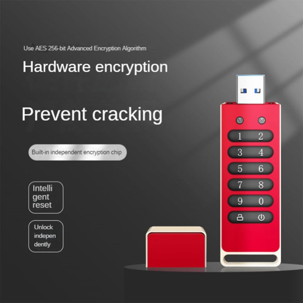 1 Chiavetta USB Crittografata con Chiavetta USB con Password Hardware e Tastiera USB 3.0 Disco Flash da 32 GB