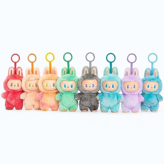 Labubu Doll Birthday Gift Cartoon Character Toy Action Figure Labubu, Collectible Toys Home Decorations, labubu Keychain | Soft & Cuddly Doll with Metal Ring - Random Design Figures