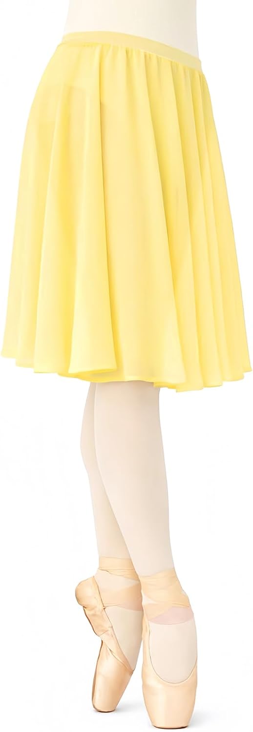 Women’s Ballet Academy Practice Skirt, 360° Full Circle Rehearsal Skirt with Elastic Waist,Knee Length