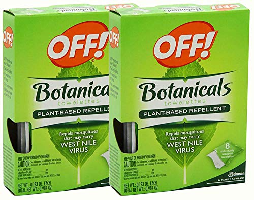 OFF! Botanical Towelettes Plant Based Repellent, 8 Count, (Pack of 2)