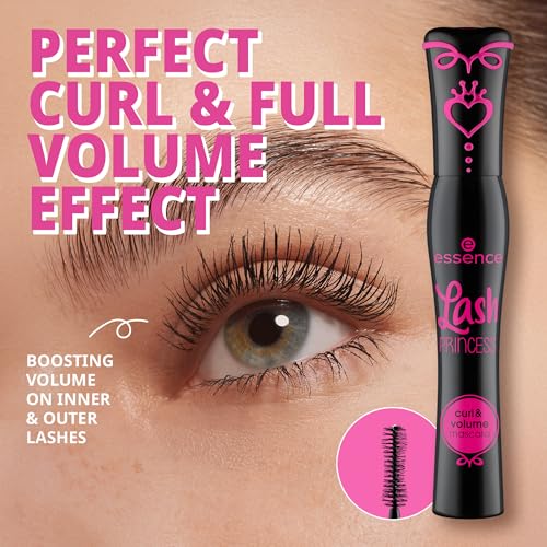 Image of Essence Lash PRINCESS curl & volume mascara, mascara, black, curl, volume, fibre brush, 12 ml (Pack of 2)
