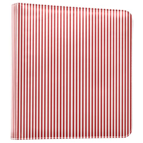 Álbum de fotos autoadhesivo DIY scrapbook álbum rayas rojas y blancas 3 anillas, 40 páginas 8x10 para recuerdos miniatura 1