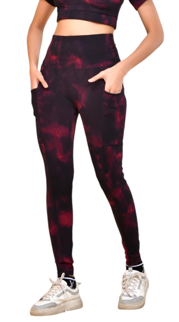 Premium High Waist Stretchable Gym Tights Leggings with Pockets Gym wear/Active Wear Printed Tights Yoga Pants Zumba/Dance Womens Workout Tights Gym Tight-image-27