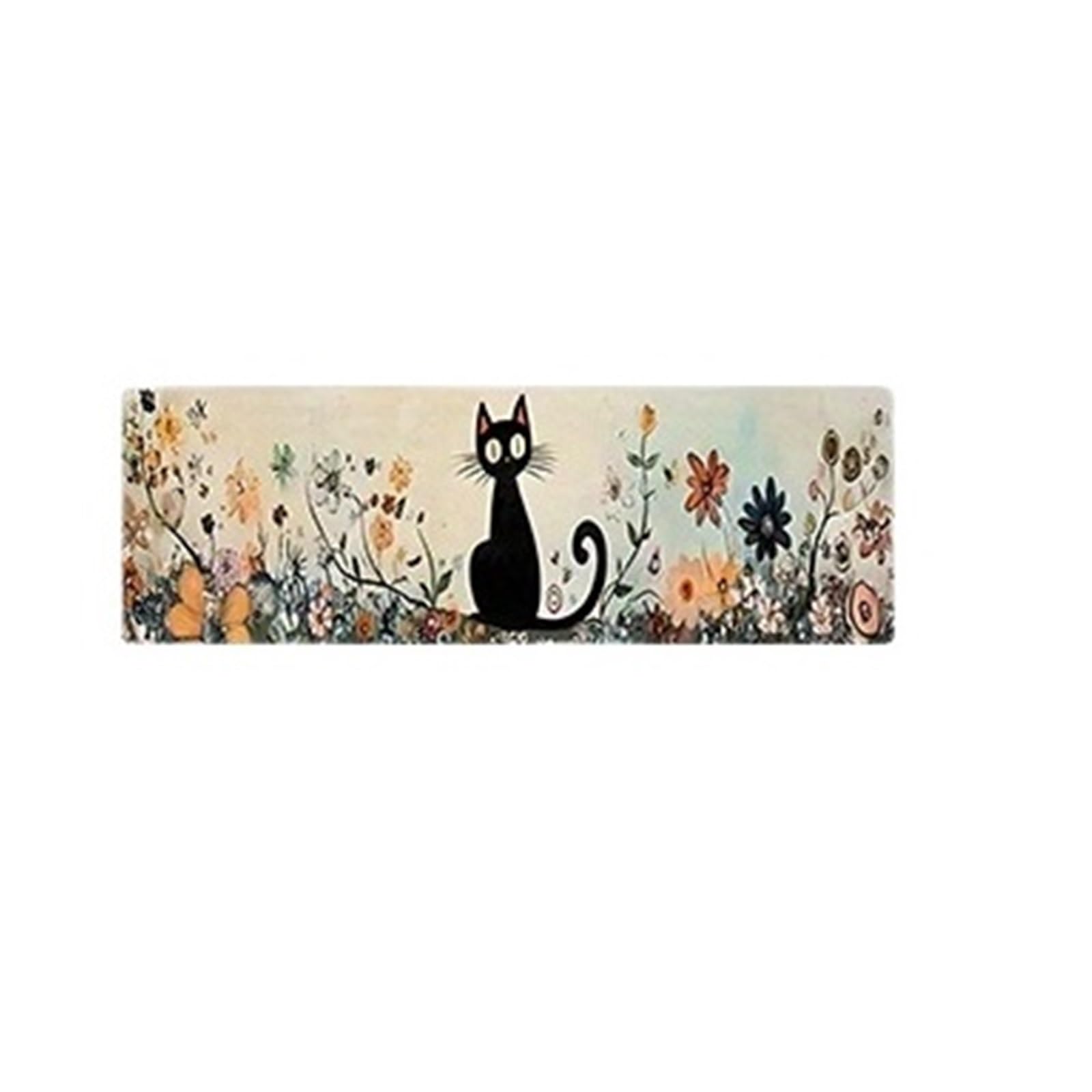 Paillasson doux chat noir grand tapis de salon et salle de bain
