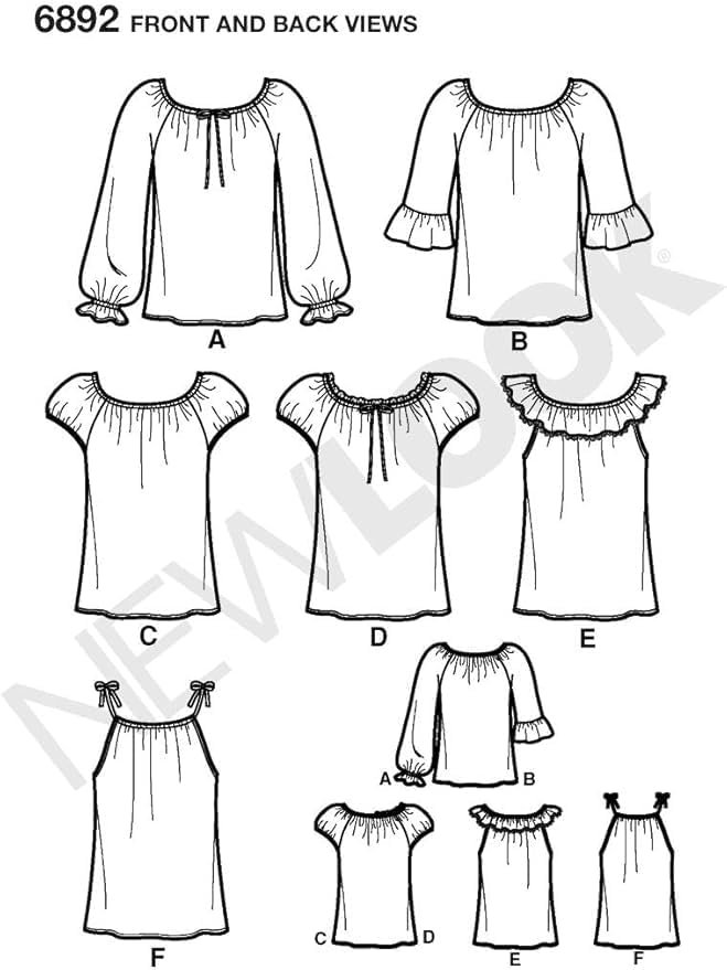 New Look N6892 Women's Top Sewing Pattern, Neckline & Sleeve Variations, Sizes 6-16 image 5