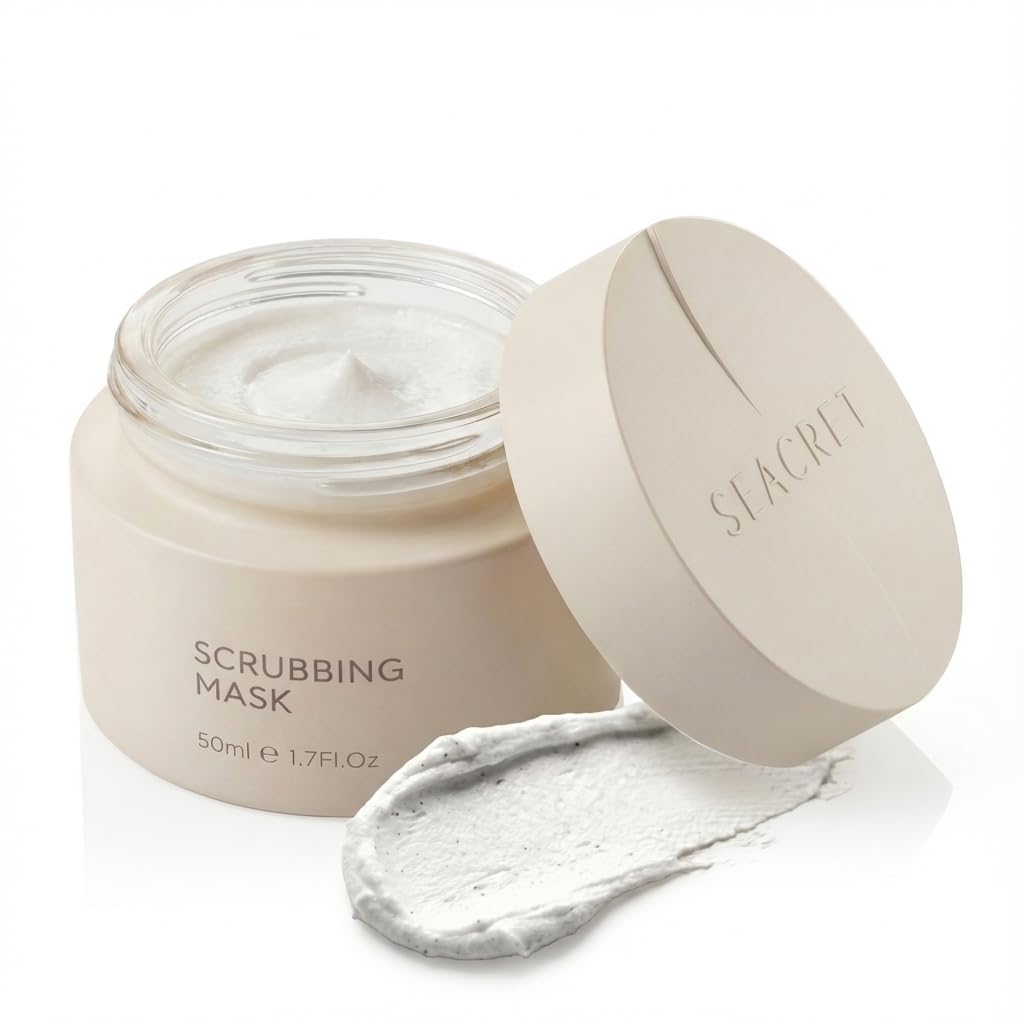 SEACRET 2-in-1 Scrubbing Mask - Exfoliating Face Scrub & Hydrating Clay Mask with Niacinamide, Zinc & Dead Sea Water, Gentle Pore Cleanser for Soft, Radiant Skin, Paraben Free, 1.7 oz