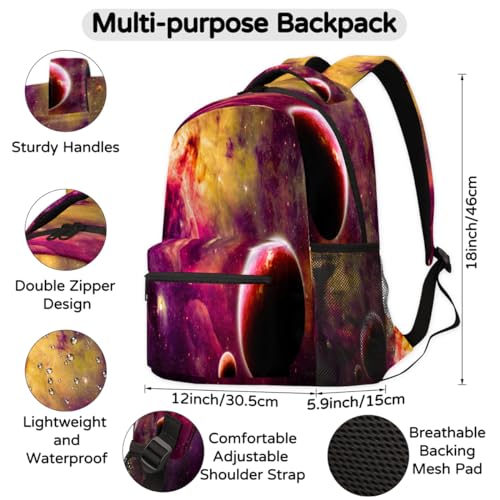Sac à dos pour ordinateur portable solide style planète espace 21L