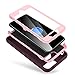 AICase iPhone 8 Plus/7 Plus Case, Heavy Duty Tough 4 in 1 Rugged Shockproof Cover with Built-in Screen Protector (Pink/Purple)