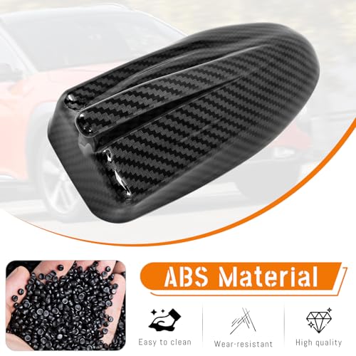 Image of Shark Fin Antenna Cover,Car Roof Antenna Caps Compatible with Hyundai Kona 2018 2019 2020 2021 2022 2023,96210-J9300,Roof Topper Cover Replacement,Carbon Fiber Texture,Without Chip