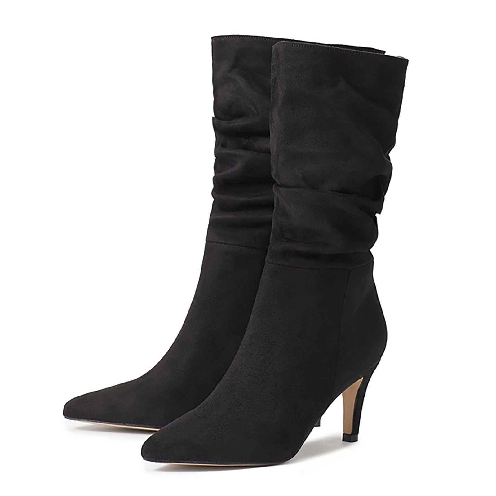 Generisch Botas de equitación 2023 tacón alto tacón medio sexy punta punta punta moda botas zapatos mujer
