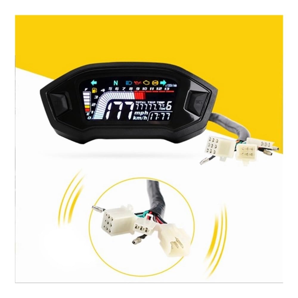 Contagiri contachilometri Accessori Moto Contachilometri LED Tachimetro Regolabile Retroilluminazione Opzionale Contachilometri Digitale Universale Per 1,2,4 Cylindre