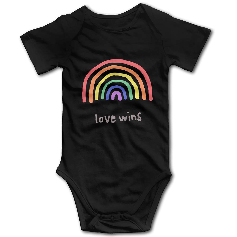 OASCUVER LGBTQA PRIDE Love Wins Infant Short Sleeve Bodysuits Jumpsuit