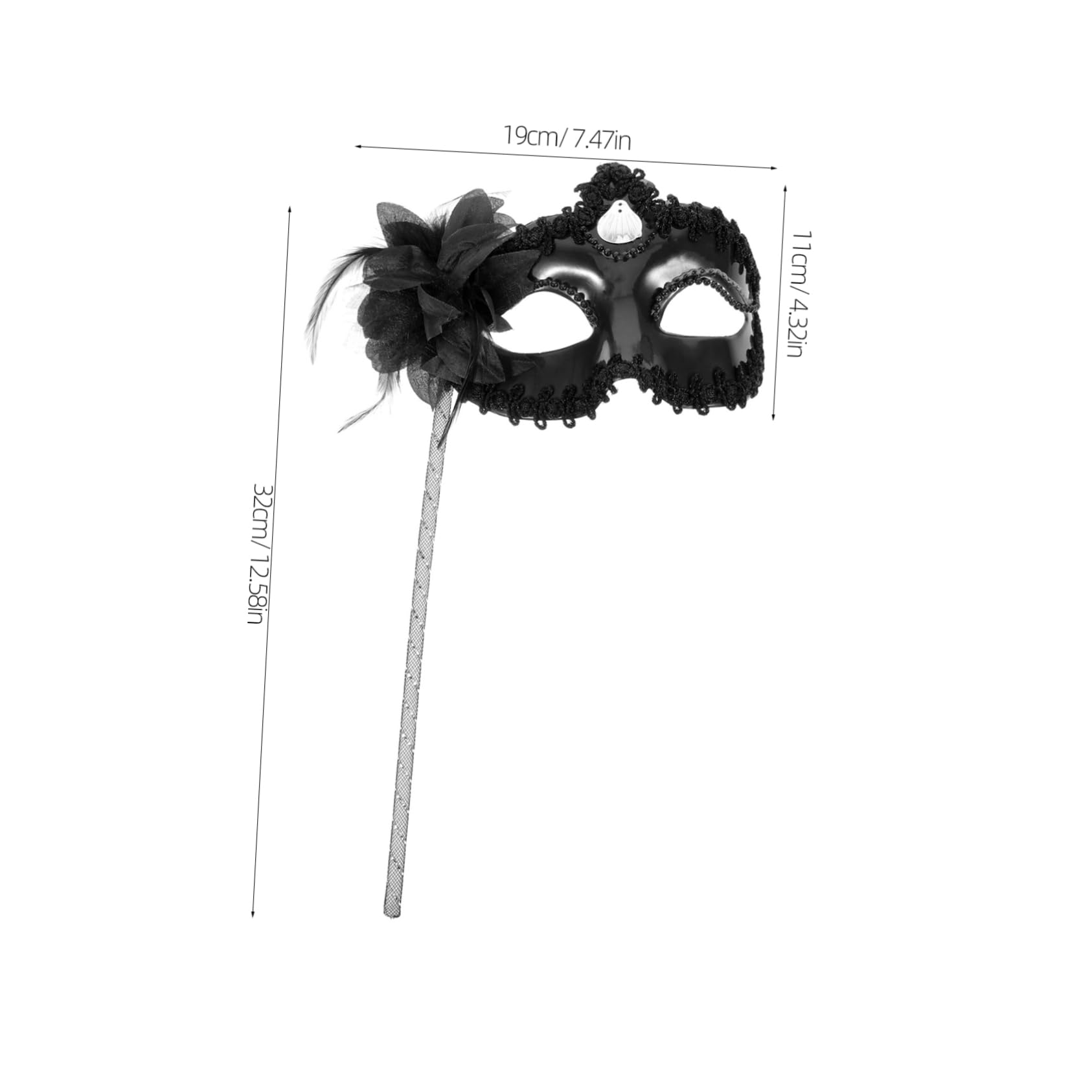 BESPORTBLE 3 pièces Masque Mascarade Noir Dentelle à Main pour Halloween Femme et Fille et Élégant pour Carnaval Bal Costumé et Photographies Festives
