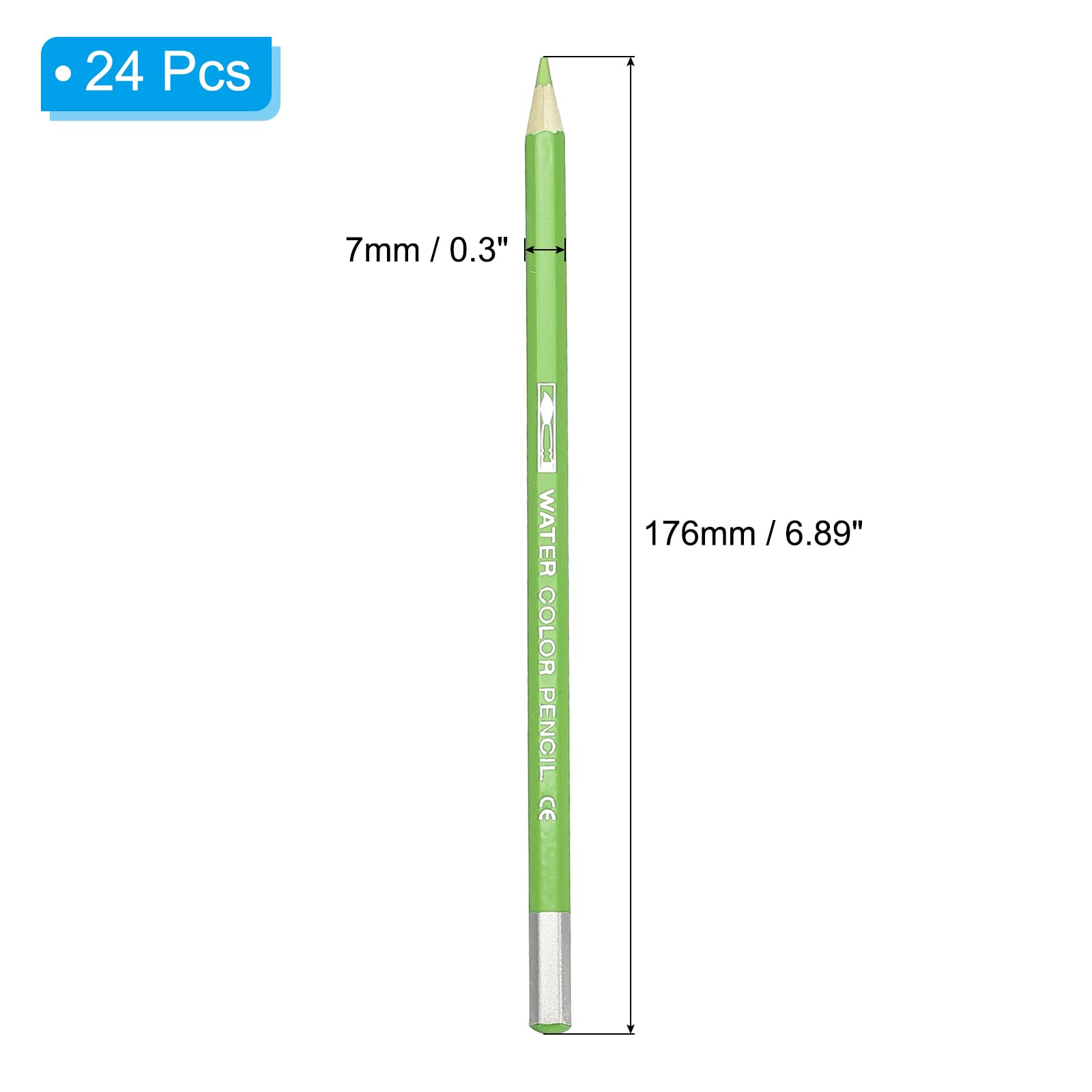 PATIKIL Watercolor Pencil, 24Pcs Water Soluble Pencils for Blending Coloring, Sketch Drawing, Painting, Green Yellow - Image 2