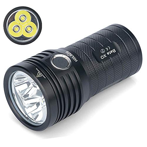 Helius LED 懐中電灯 強力 軍用 最強 小型 USB充電式 超高輝度10000ルーメン 3xCREE XHP50 LED 軽量 防水 5モード調光可能 地震 防災 停電緊急 屋外キャンプ 狩猟 夜釣り 軍事警察 パトロール 最強の軍事用 （PSE認定付きのUSBケーブル＆18650リチウムバッテリー）