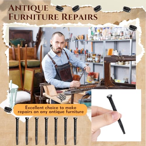 Image of Yaocom 25 Pcs Horseshoe Nails 2.5 inch Wrought Head Nail Decorative Antique Rose Crucifixion Iron Nail Picture Hanging Decorative Nails for Hanging