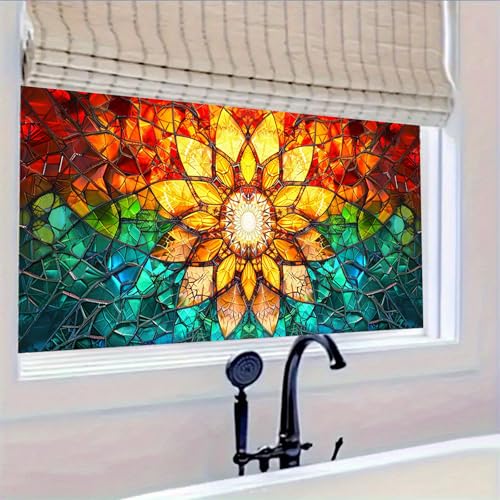 Película para ventana color mosaico 39.3x17.7 pulgadas miniatura 6