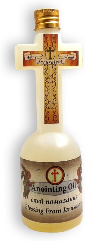 Spiritual Anointing Oil 125 ml in Cross Bottle Made in Jerusalem with 100% pure Frankincense, Myrrh Spikenard