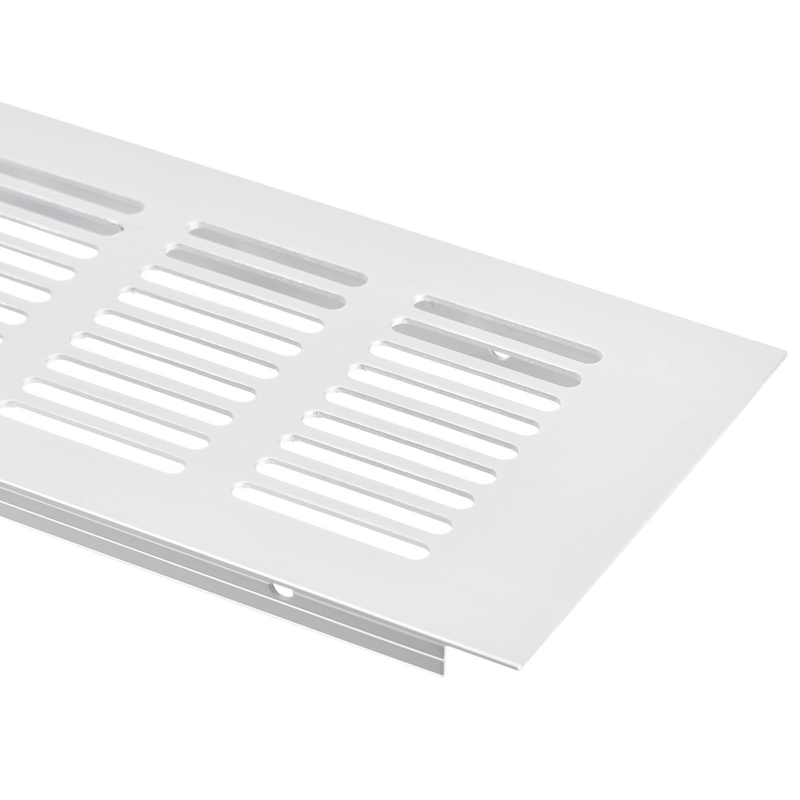 QUARKZMAN Osłony wentylacyjne, 2 sztuki 150 x 80 mm - Osłona z aluminium z siatką kratkową, prostokątne osłony wentylacyjne do szafki na buty i szafy (srebrne)