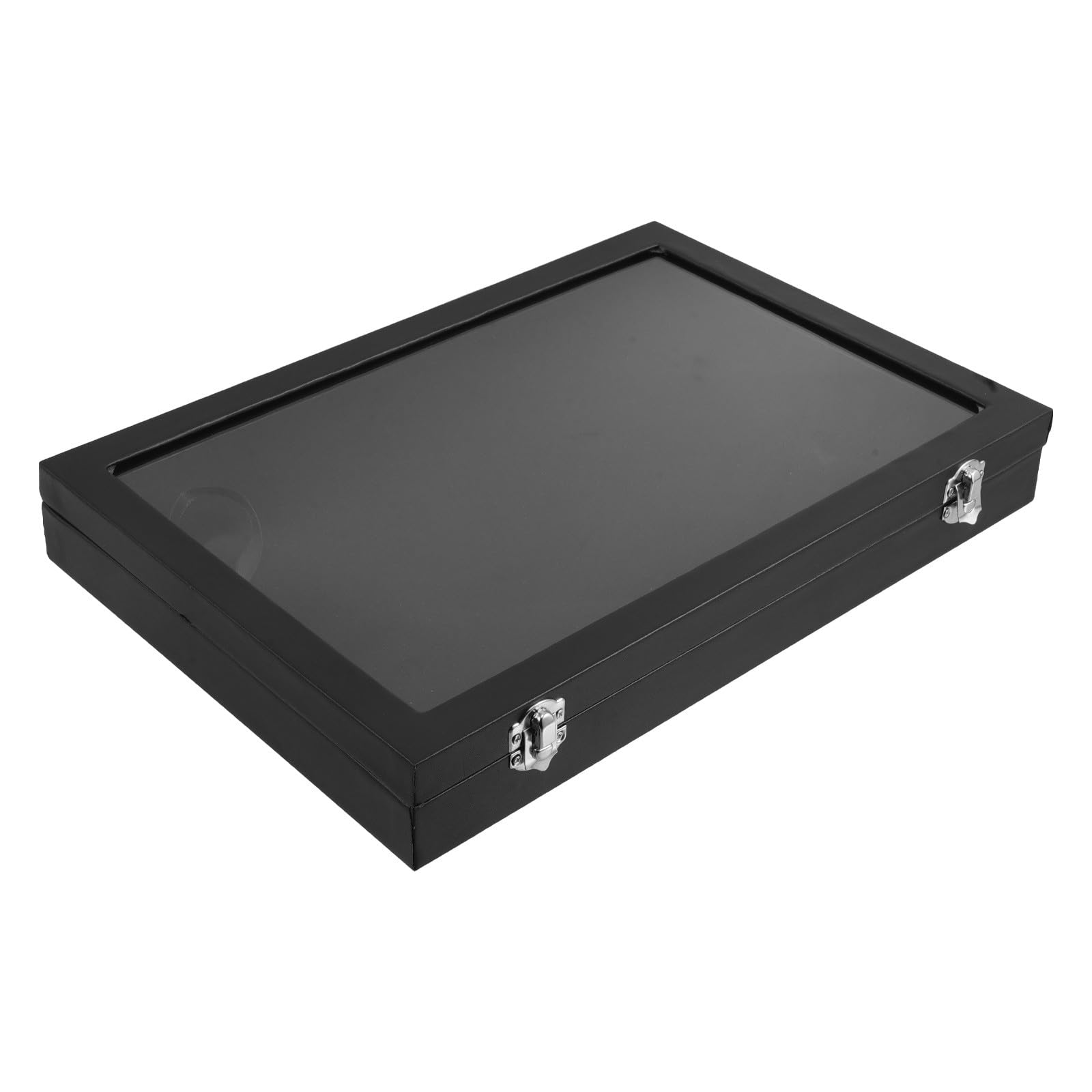 Angoily Scatola Porta Gioielli e Spilla in Velluto Nero Coperchio Acrilico Trasparente, Organizzatore Portatile per Collezione in Casa e Ufficio