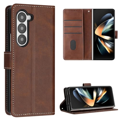 Étui à rabat Samsung Galaxy Z Fold 7 marron idéal pour le bureau